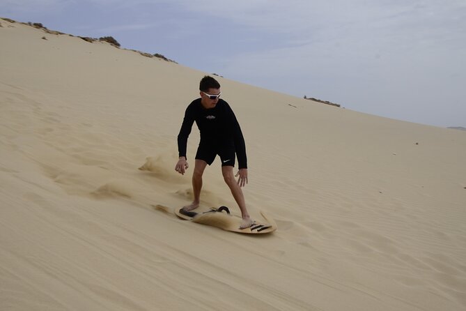 4x4 Tour - Sandboard, Shark & Green Turtle's Bay, Snacks & Drinks - Sandboarding at Boa Vista’s mini Sahara