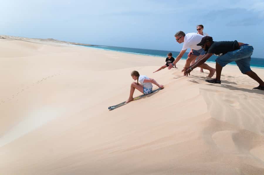 Boa Vista: Shark, Turtles, Cave, Sandboarding & Tasting Tour - Morro de Arreia and the first run down the dunes
