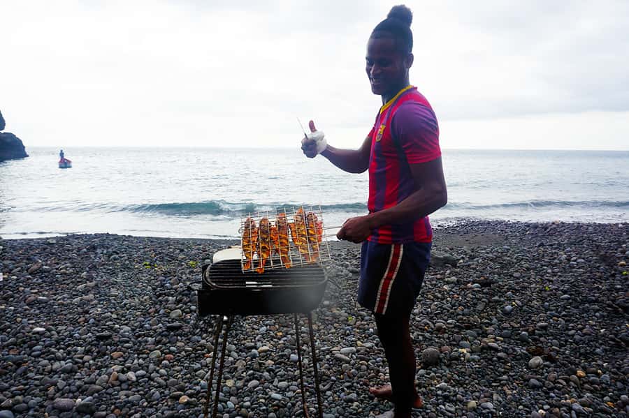 From Praia: Boat Trip, Snorkeling, Cave & BBQ on the Beach - From Praia to Santiago’s western coast