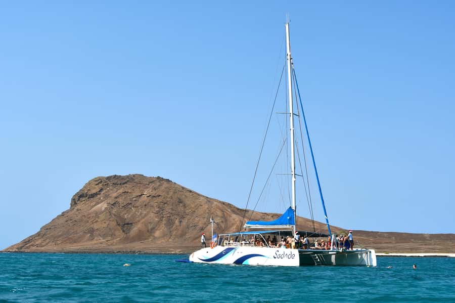 Sal: All-Inclusive Half-Day Lounge Catamaran Cruise - Fishing, snacks, and an all-inclusive drinks service