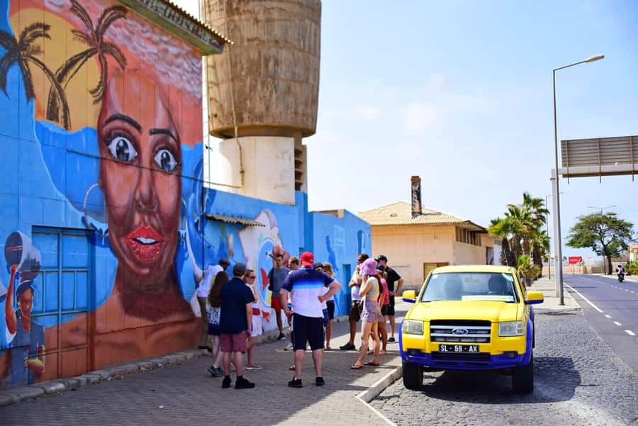 Sal: Espargos City Tour, Local Life, and Cape Verde Tapas - Walking through Espargos street art