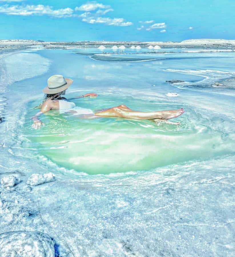 Santa Maria: Salt Mine, Natural Pool, and Shark Bay Tour - The salt mines inside an old volcano